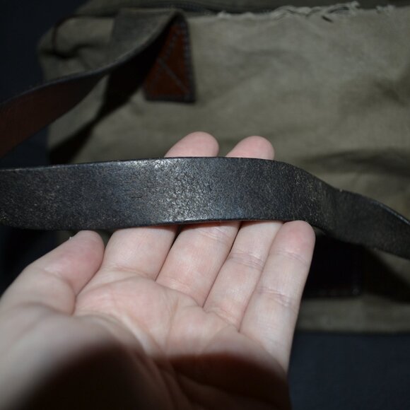 CAMPOMAGGI Canvas Leather Shoulder Bag Made In Italy - Picture 8 of 16